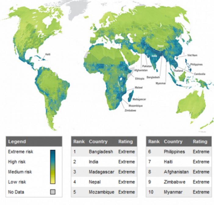 Source: National Geographic, “Bangladesh, India at Risk from Climate Change,” http://voices.nationalgeographic.com/2010/10/20/bangladesh_india_at_risk_from_climate_change, accessed November 2016.