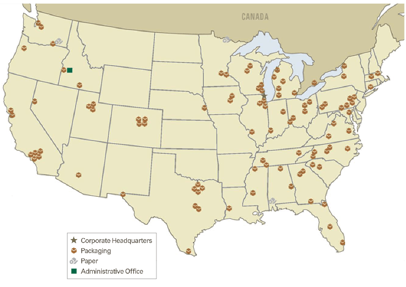 Packaging Corporation of America Footprint