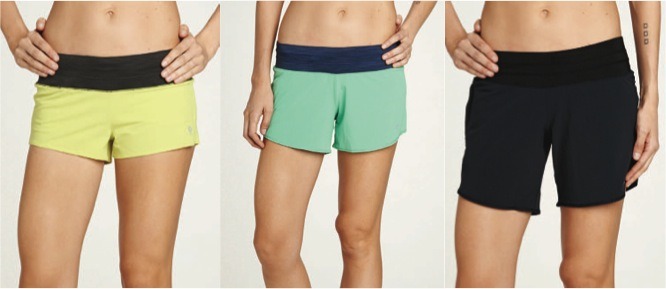 Among their signature shorts offerings are "Mac Rogas" (left, in yellow), named after Marketing Direct Sarah Mackay.