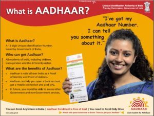 Details about Aadhar being publicized through newspaper advertisements