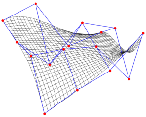 A 3D Bézier surface with control points [8]
