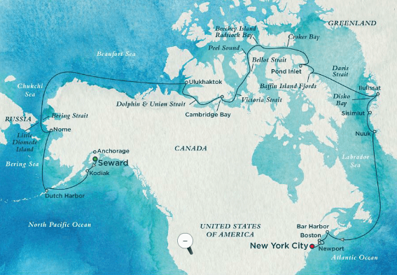 Voyage 7320: The Northwest Passage - Cruise Route