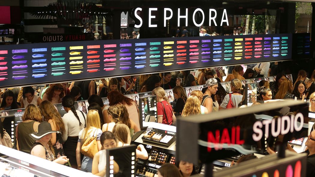 In Sephora's self-service model, shoppers can directly try and test make up products to have their own personalized experience. 
