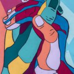 Colorful folded hands