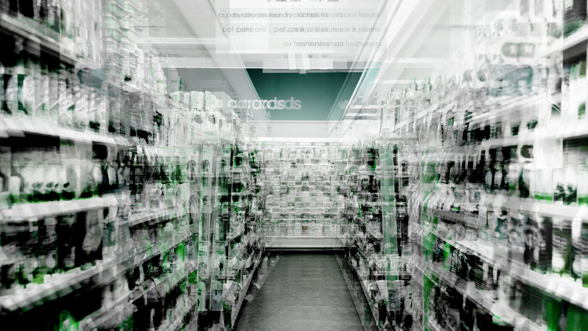 grocery store overlaid with data