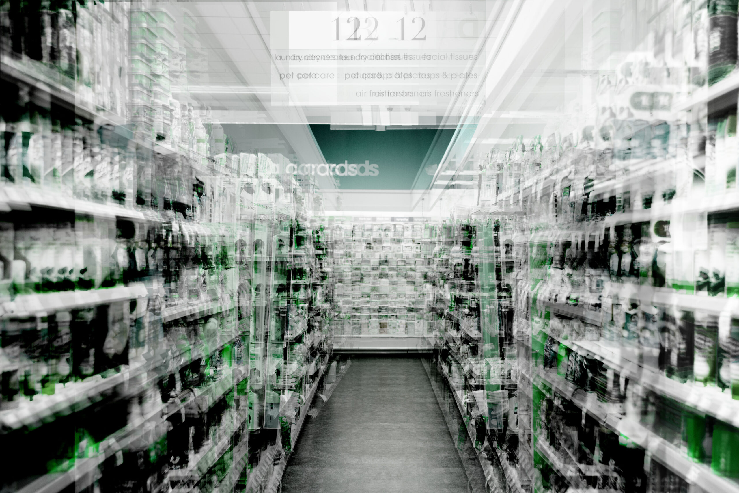 grocery store overlaid with data
