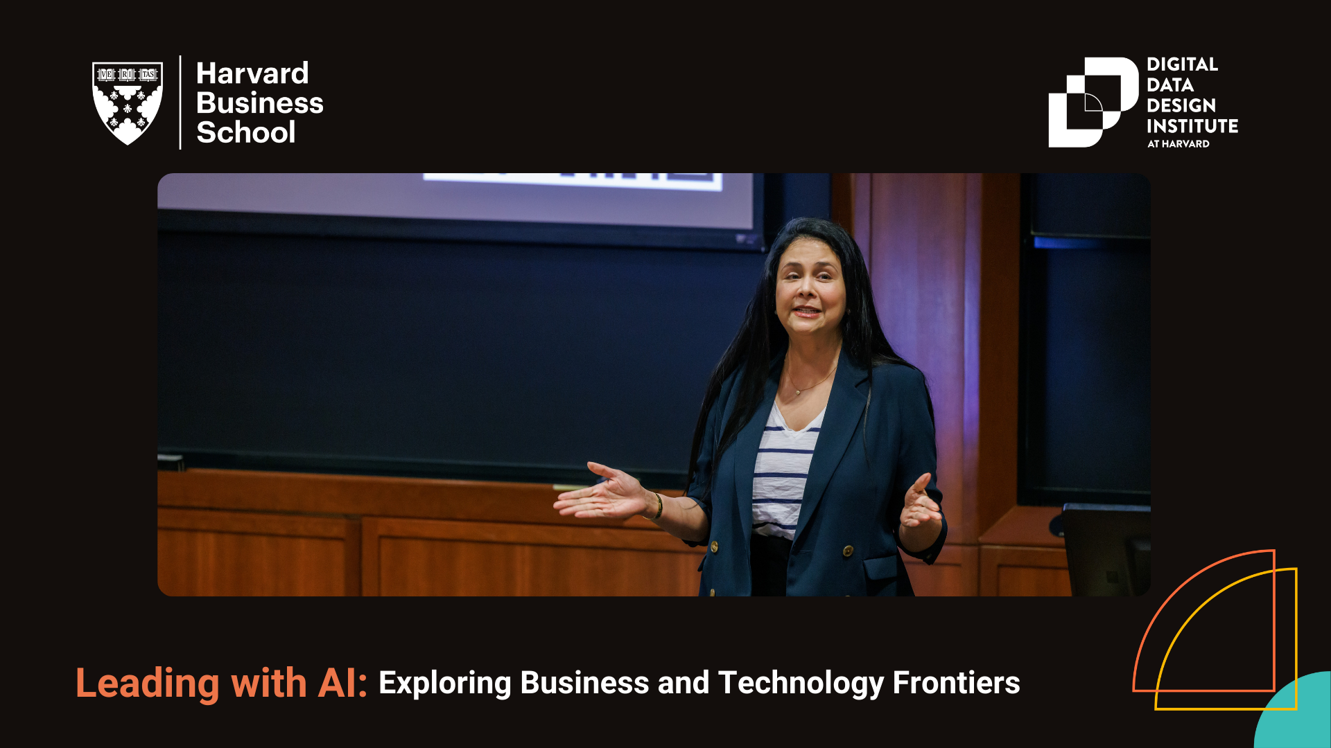 Aditi Joshi presents at an HBS conference