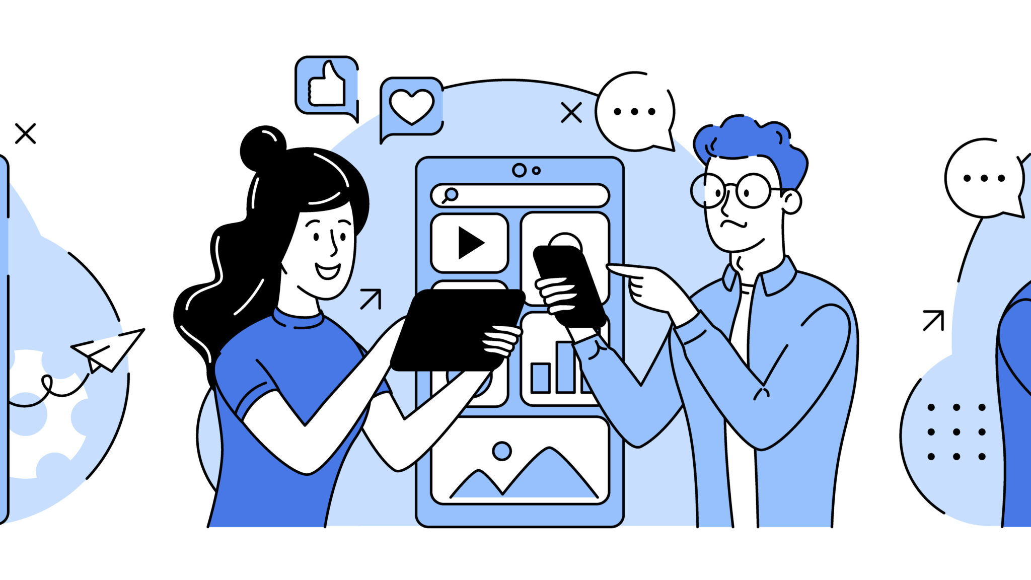 A cartoon of a consumer-interface design team