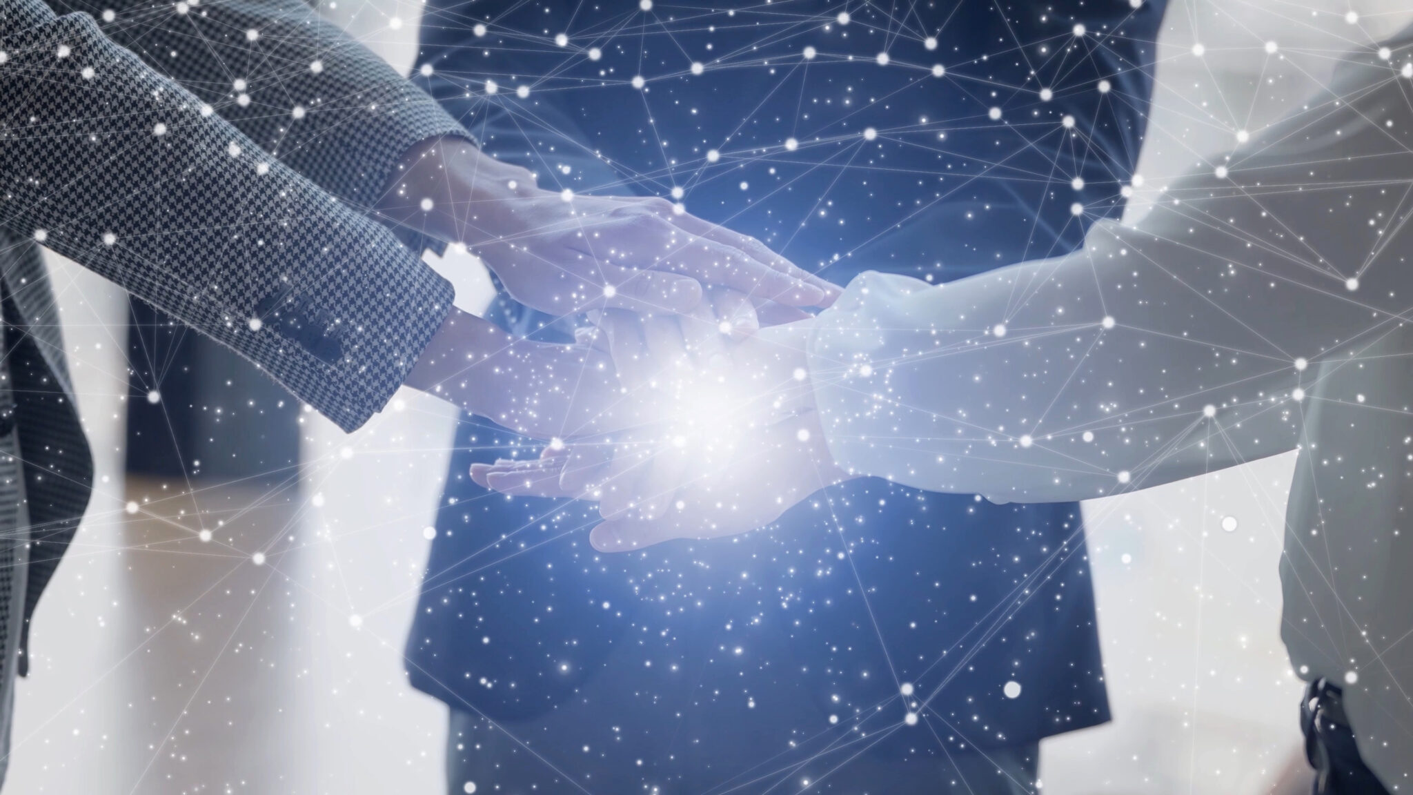 business hand holding technology